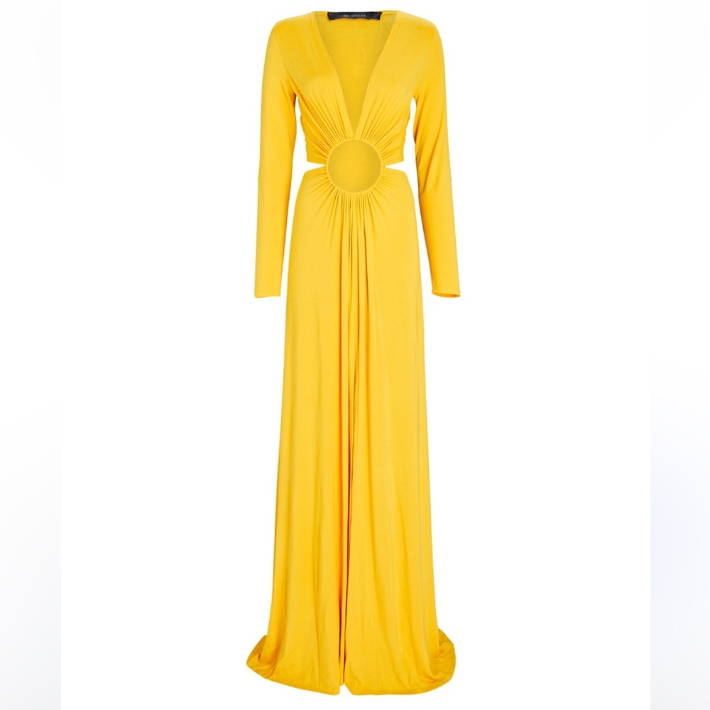 Sid Neigum Cutout Yellow Ring Dress Size Small